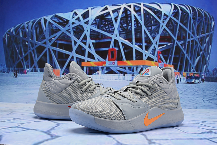 Nike Paul George III Grey Orange Red Shoes - Click Image to Close